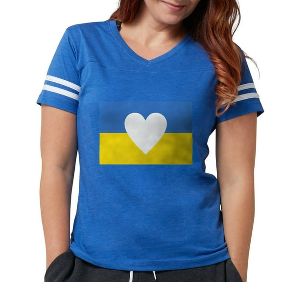 CafePress - Ukraine Heart T Shirt - Womens Football Shirt