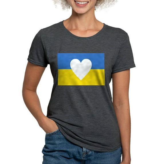CafePress - Ukraine Heart T Shirt - Womens Tri-blend T-Shirt