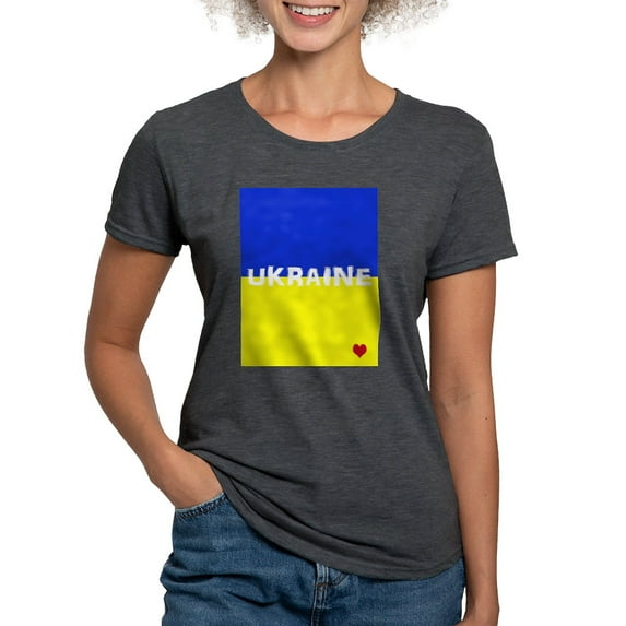 CafePress - Ukraine Heart T Shirt - Womens Tri-blend T-Shirt