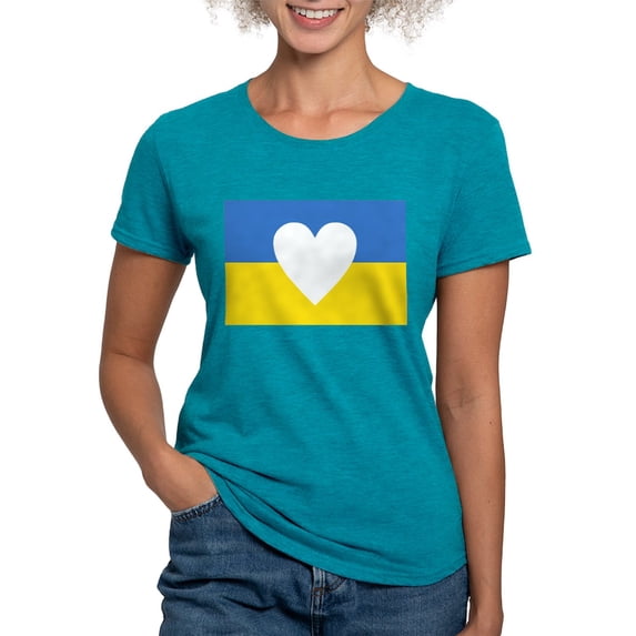 CafePress - Ukraine Heart T Shirt - Womens Tri-blend T-Shirt