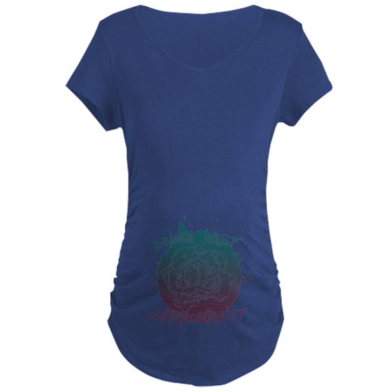 CafePress - Ukraine Kiev Flag Coat Of Arms H Maternity T Shirt - Maternity Dark T-Shirt
