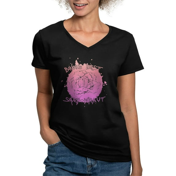 CafePress - Ukraine Kiev Flag Coat Of Arms Home East G T Shirt - Women's V-Neck Dark T-Shirt