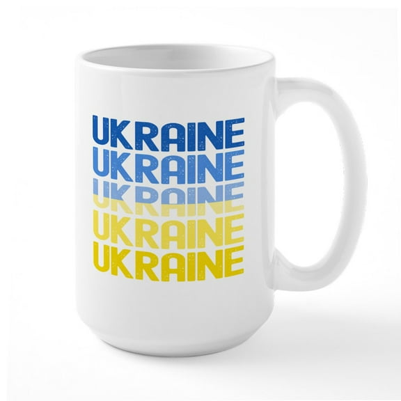 CafePress - Ukraine Mugs - 15 oz Ceramic Large White Novelty Mug