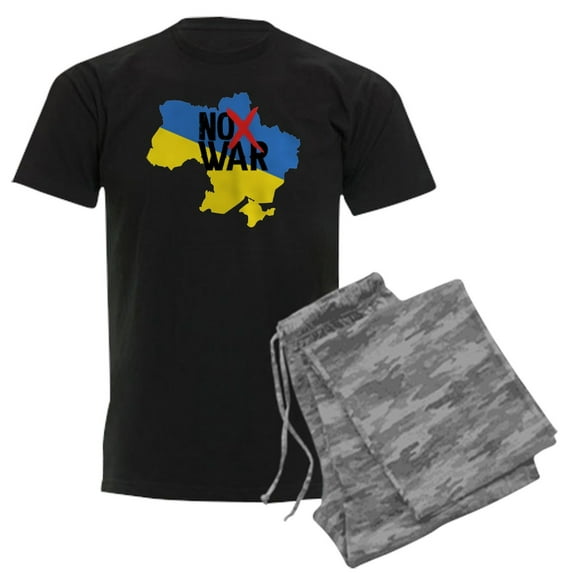 CafePress - Ukraine No War Pajamas - Men's Dark Loose Fit Cotton Pajama Set