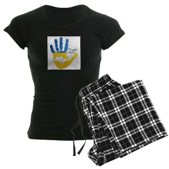 CafePress - Ukraine Pajamas - Women's Short Sleeve Print T-Shirt and Pants Dark Cotton Pajama Set