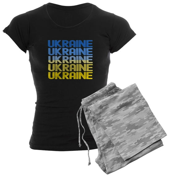 CafePress - Ukraine Pajamas - Women's Short Sleeve Print T-Shirt and Pants Dark Cotton Pajama Set