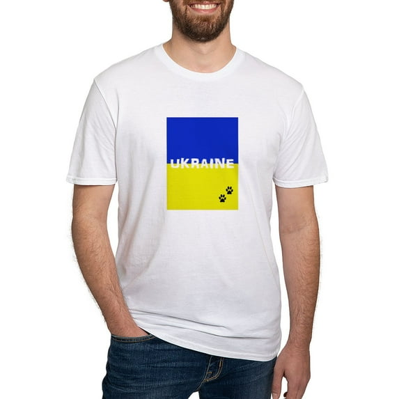 CafePress - Ukraine Paws T Shirt - Fitted T-Shirt, Vintage Fit Soft Cotton Tee