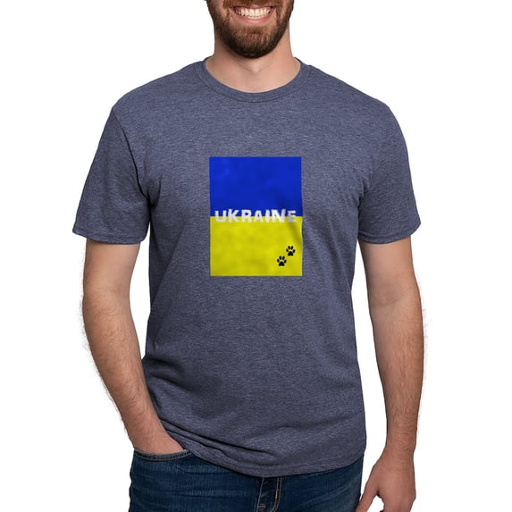 CafePress - Ukraine Paws T Shirt - Mens Tri-blend T-Shirt