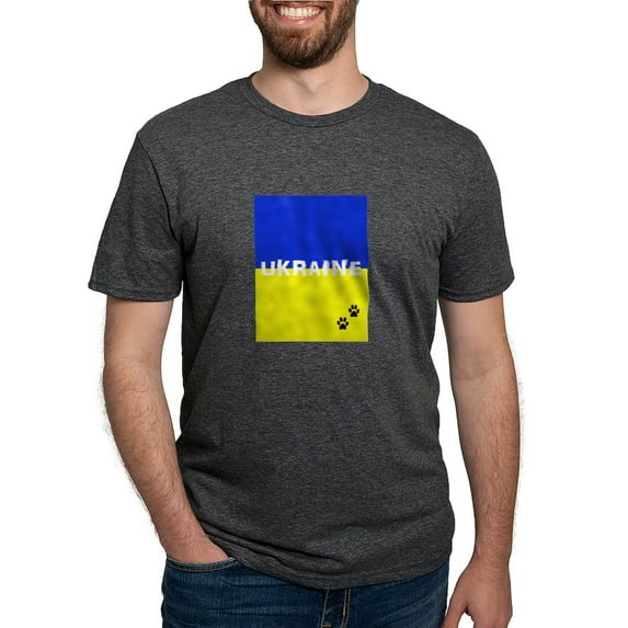 CafePress - Ukraine Paws T Shirt - Mens Tri-blend T-Shirt