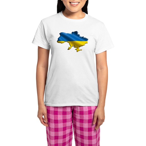CafePress - Ukraine Pride Love Ukrainian Flag Pajamas - Women's Short Sleeve Print T-Shirt and Pants Light Cotton Pajama Set