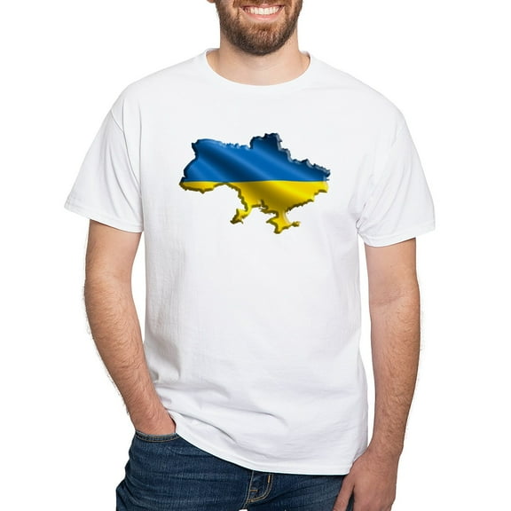 CafePress - Ukraine Pride Love Ukrainian Flag T Shirt - Men's White Classic Cotton T-Shirts