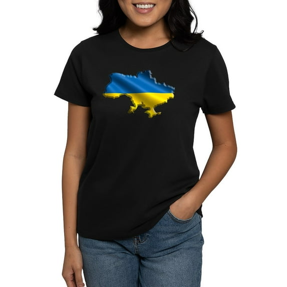 CafePress - Ukraine Pride Love Ukrainian Flag T Shirt - Women's Traditional Fit Dark T-Shirt