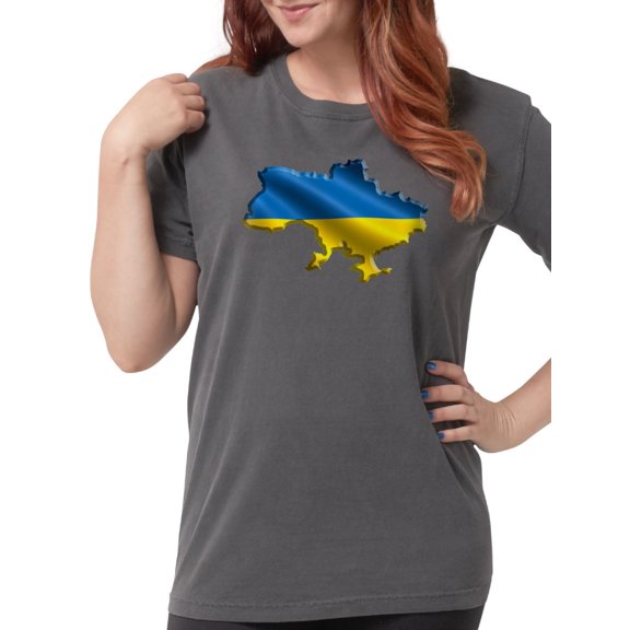 CafePress - Ukraine Pride Love Ukrainian Flag T Shirt - Womens Comfort Colors® Shirt