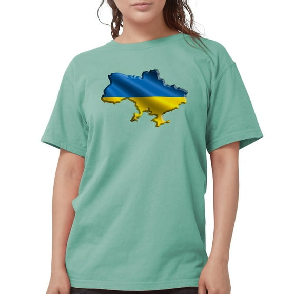 CafePress - Ukraine Pride Love Ukrainian Flag T Shirt - Womens Comfort Colors® Shirt