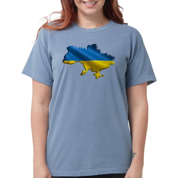 CafePress - Ukraine Pride Love Ukrainian Flag T Shirt - Womens Comfort Colors® Shirt