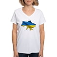 thumbnail image 1 of CafePress - Ukraine Pride Love Ukrainian Flag T Shirt - Womens Cotton V-Neck T-shirt, 1 of 4