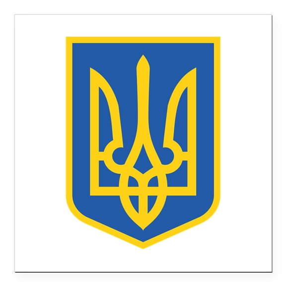CafePress - Ukraine Square Car Magnet 3 X 3 - Square Car Magnet 3" x 3"