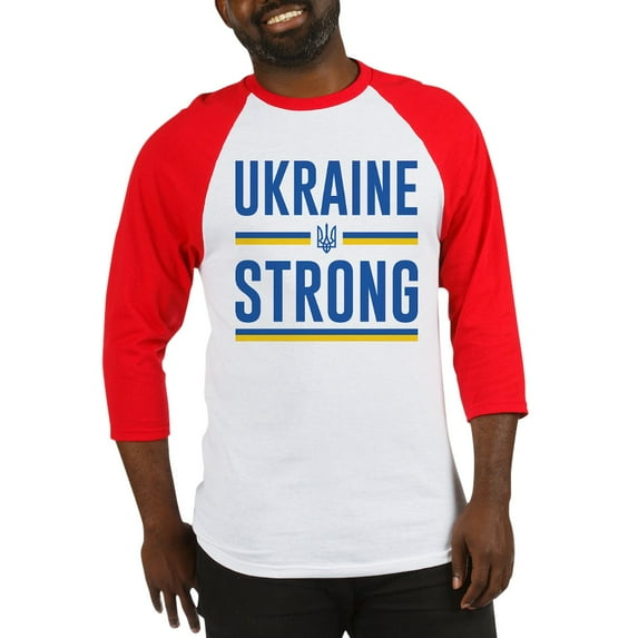 CafePress - Ukraine Strong Baseball Jersey - Cotton Baseball Jersey, 3/4 Raglan Sleeve Shirt