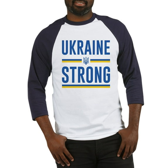 CafePress - Ukraine Strong Baseball Jersey - Cotton Baseball Jersey, 3/4 Raglan Sleeve Shirt