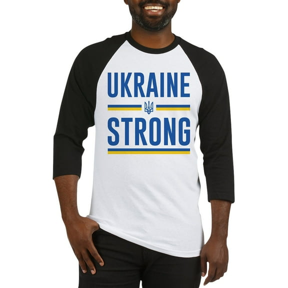 CafePress - Ukraine Strong Baseball Jersey - Cotton Baseball Jersey, 3/4 Raglan Sleeve Shirt
