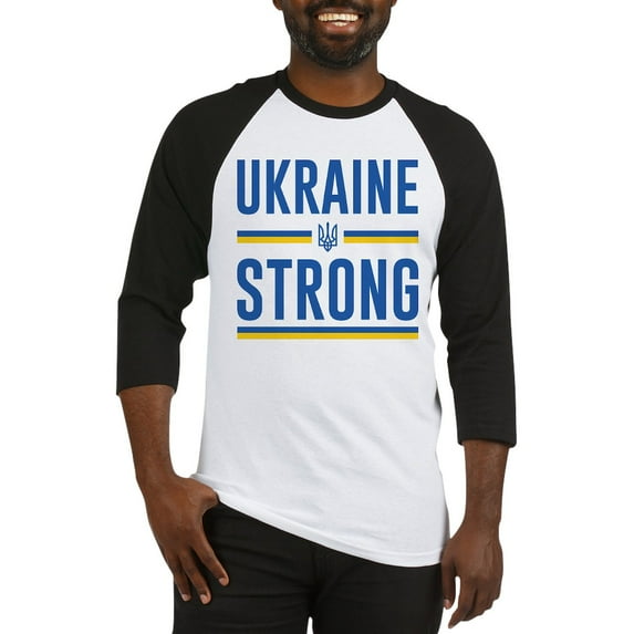 CafePress - Ukraine Strong Baseball Jersey - Cotton Baseball Jersey, 3/4 Raglan Sleeve Shirt