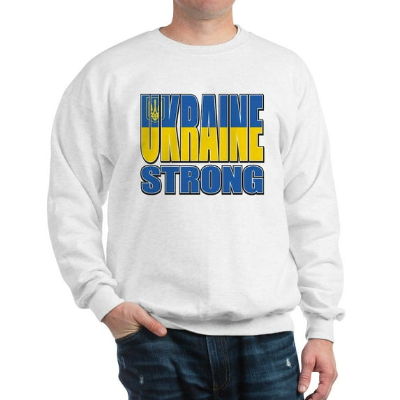 CafePress - Ukraine Strong - Crew Neck Sweatshirt
