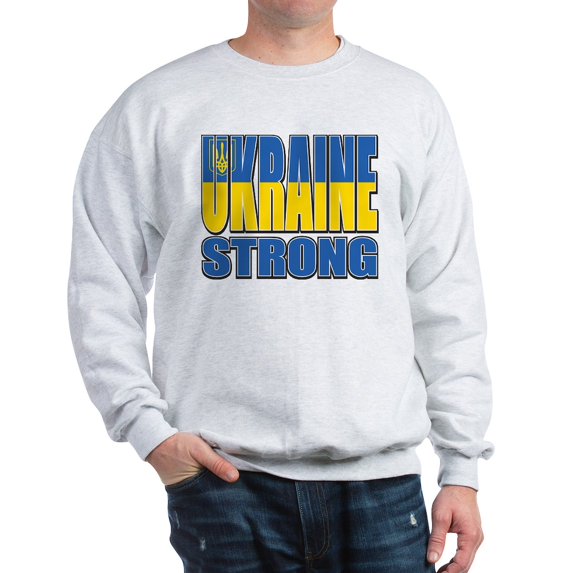 CafePress - Ukraine Strong - Crew Neck Sweatshirt