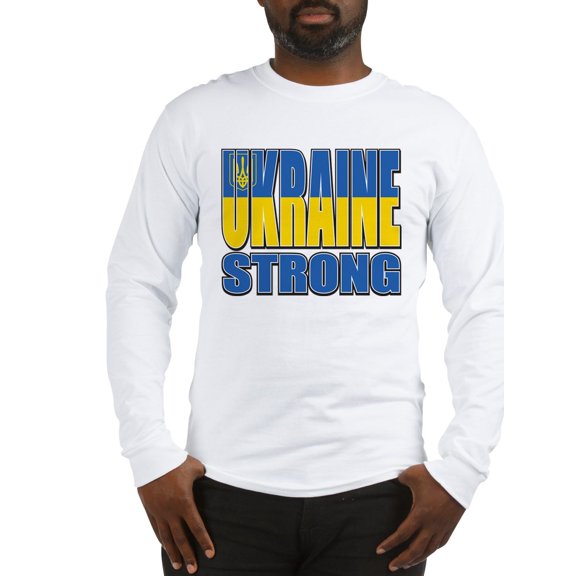 CafePress - Ukraine Strong Men's Long Sleeve T Shirt - Unisex Cotton Long Sleeve T-Shirt