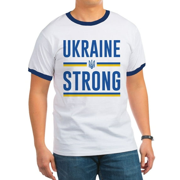 CafePress - Ukraine Strong Ringer T - 100% Cotton Ringed T-Shirt