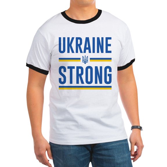 CafePress - Ukraine Strong Ringer T - 100% Cotton Ringed T-Shirt