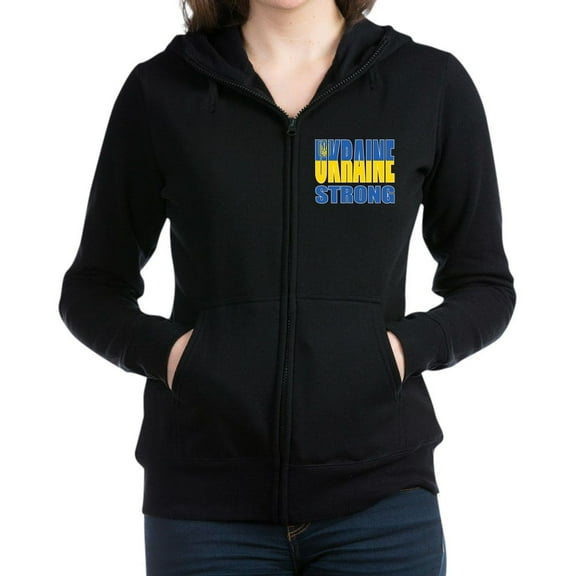 CafePress - Ukraine Strong Women's Zip Up Hoodie - Women's Zip Hoodie