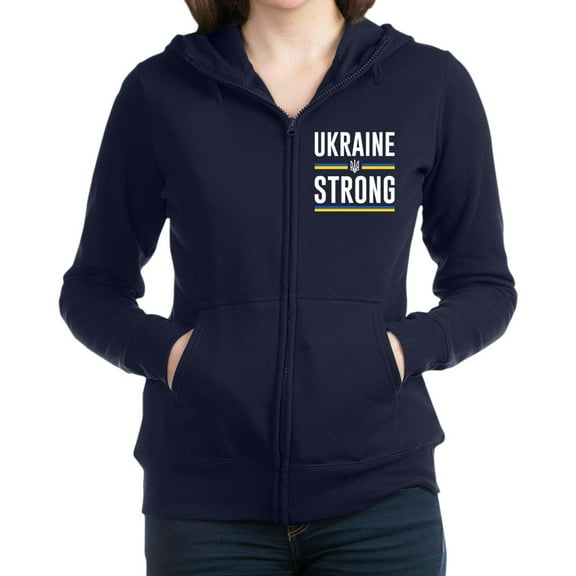 CafePress - Ukraine Strong Women's Zip Up Hoodie - Women's Zip Hoodie