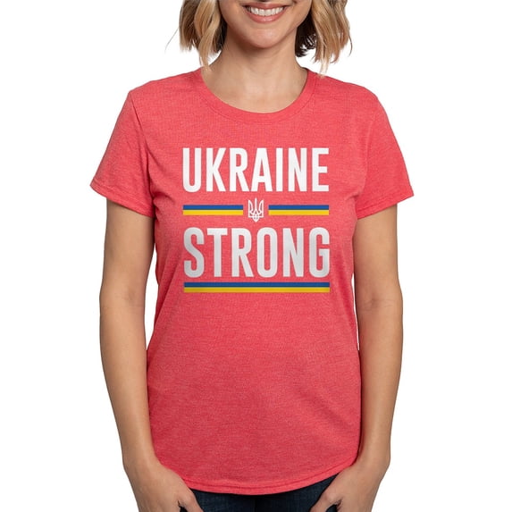 CafePress - Ukraine Strong Womens Tri Blend T Shirt - Womens Tri-blend T-Shirt