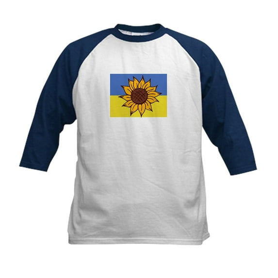 CafePress - Ukraine Sunflower Baseball Jersey - Kids Cotton Baseball Jersey, 3/4 Sleeve Shirt