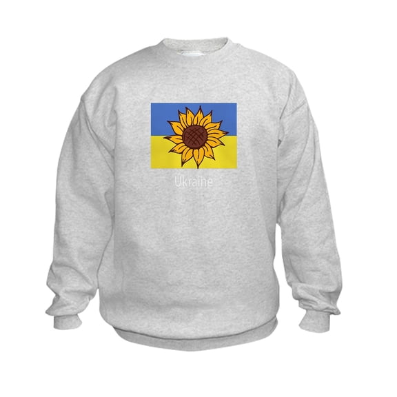 CafePress - Ukraine Sunflower Sweatshirt - Kids Sweatshirt, Youth Crew Neck Sweatshirt