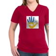 thumbnail image 1 of CafePress - Ukraine T Shirt - Women's V-Neck Dark T-Shirt, 1 of 1