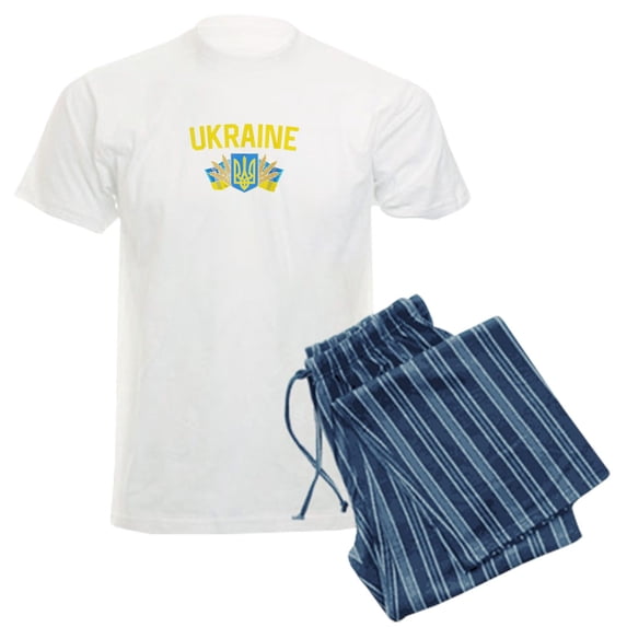 CafePress - Ukraine Ukrainian Flag Ukraine Flag Vintag Pajamas - Men's Light Loose Fit Cotton Pajama Set