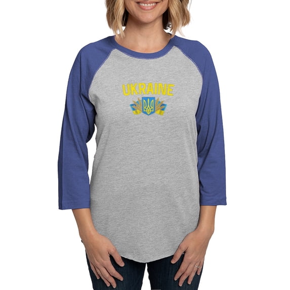 CafePress - Ukraine Ukrainian Flag Ukraine Long Sleeve T Shirt - Womens Baseball Tee
