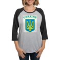 thumbnail image 1 of CafePress - Ukraine Women's Baseball T Shirt - Womens Baseball Tee, 1 of 4