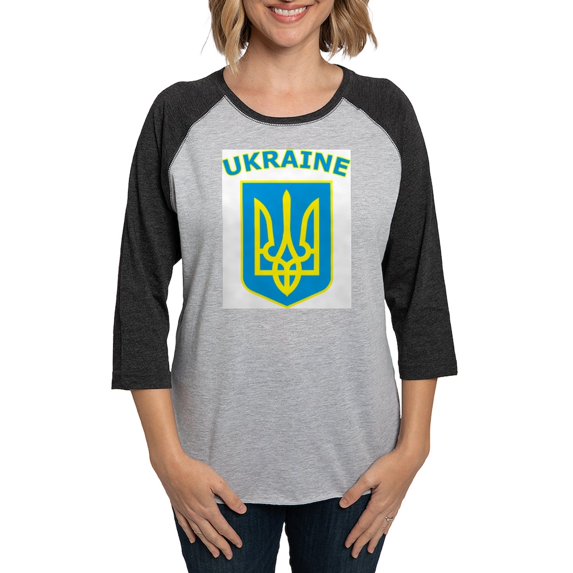 CafePress - Ukraine Women's Baseball T Shirt - Womens Baseball Tee