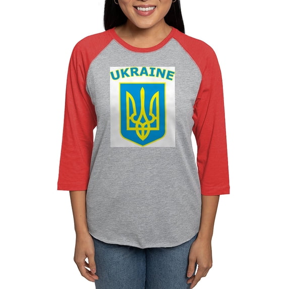 CafePress - Ukraine Women's Baseball T Shirt - Womens Baseball Tee
