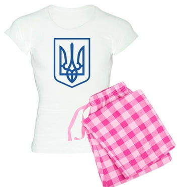 CafePress - Ukraine Women's Light Pajamas - Women's Short Sleeve Print T-Shirt and Pants Light Cotton Pajama Set