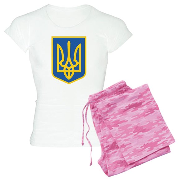 CafePress - Ukraine Women's Light Pajamas - Women's Short Sleeve Print T-Shirt and Pants Light Cotton Pajama Set