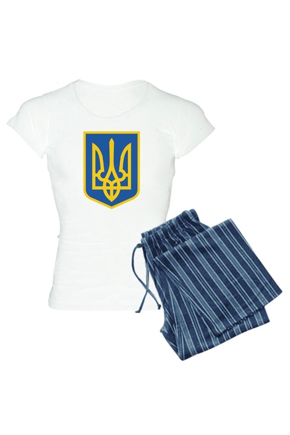 - Ukraine Women's Light Pajamas - Women's Short Sleeve Print T-Shirt and Pants Light Cotton Pajama Set
