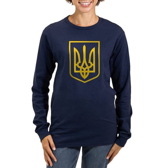 CafePress - Ukraine Women's Long Sleeve Dark T Shirt - Women's Long Sleeve Graphic Tee Casual Fit