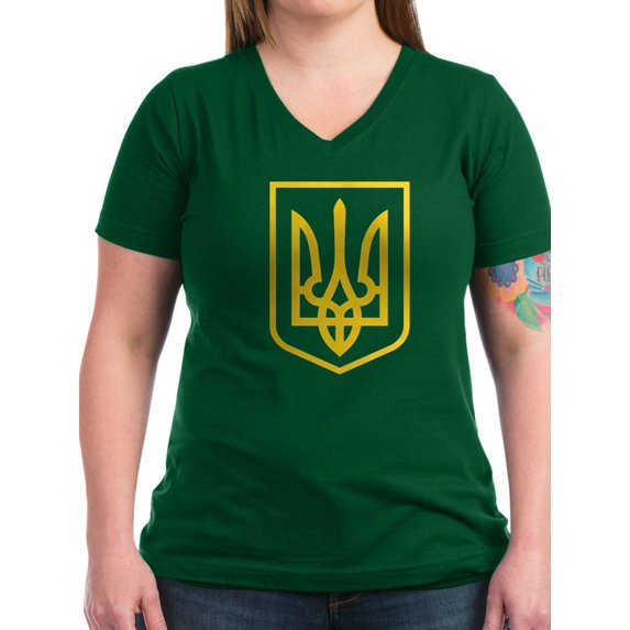 CafePress - Ukraine Women's V Neck Dark T Shirt - Women's V-Neck Dark T-Shirt
