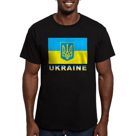 CafePress - Ukraineflag3 Men's Classic T Shirt - Men's Fitted T-Shirt