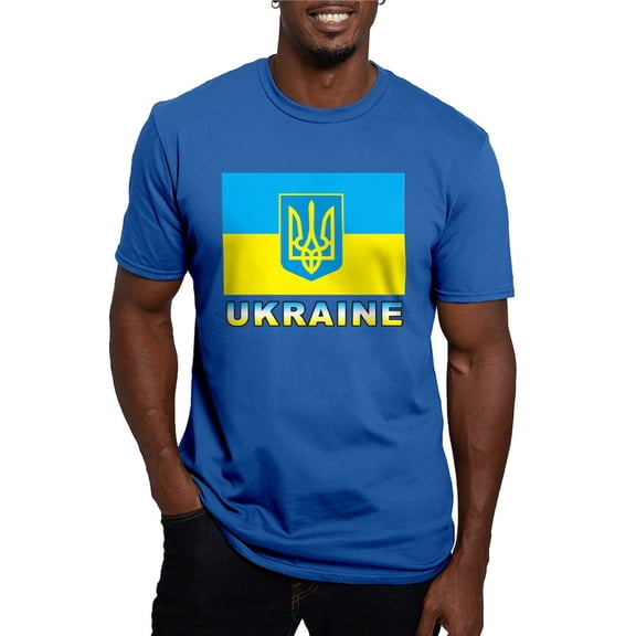 CafePress - Ukraineflag3 Men's Classic T Shirt - Men's Fitted T-Shirt