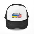 thumbnail image 1 of CafePress - Ukrainian American - Adjustable Unisex Printed Trucker Hat with Mesh Back, 1 of 8