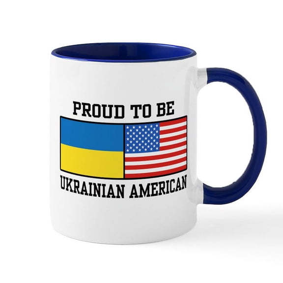 CafePress - Ukrainian American Mug - 11 oz Ceramic Mug - Novelty Coffee Tea Cup